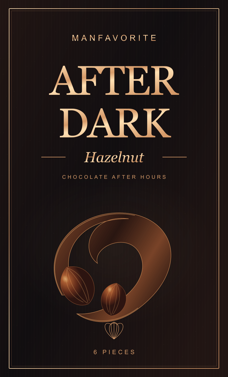 Hazelnut silk — After dark packaging design concept